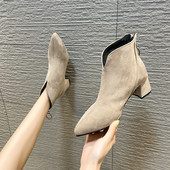 Stiilsed naiste saapad ökoseemisnahast terava otsaga mudelist