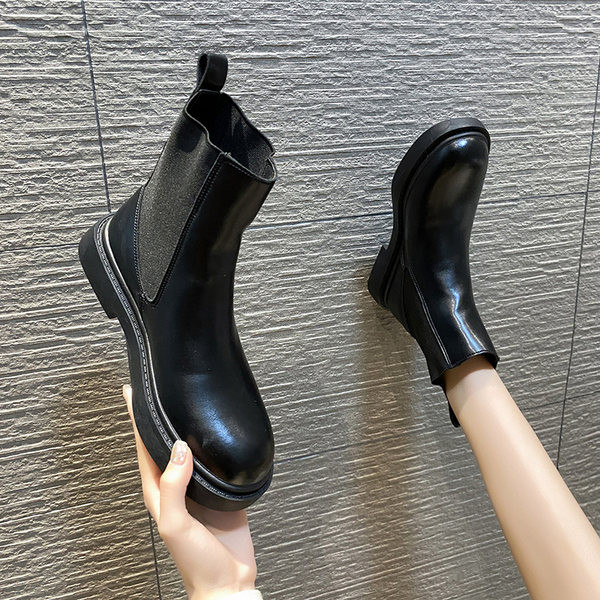 Casual čizme zaobljeni model od eko kože za žene