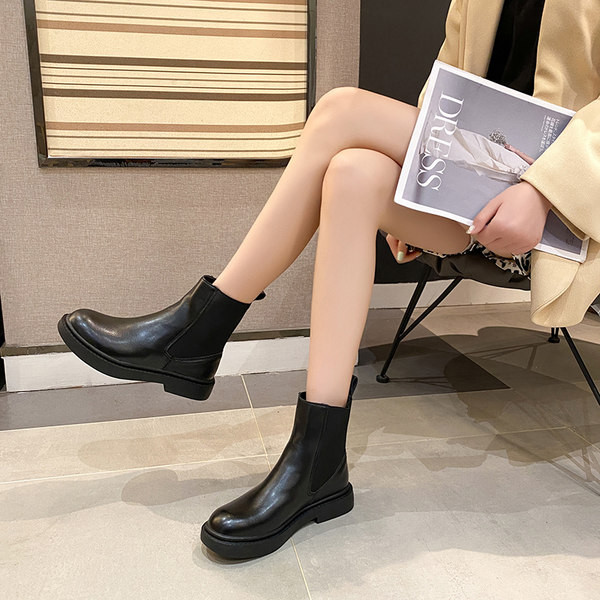 Casual čizme zaobljeni model od eko kože za žene