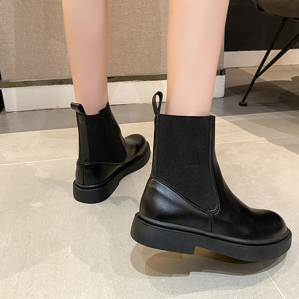 Casual čizme zaobljeni model od eko kože za žene