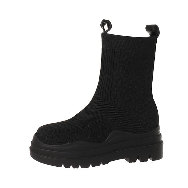 Alkalmi csizma sima textil modell, lapos talppal