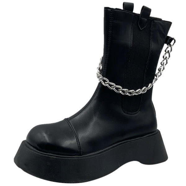 Moderne ženske čizme s metalnim lancem