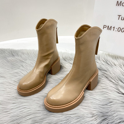 Ženske čizme od eko kože debljine 7 cm