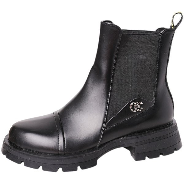 Alkalmi női bőrcsizma fekete színben