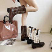 Cizme de dama ascutit model-stil retro