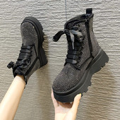 Modern csizma öko velúrból, díszkövekkel