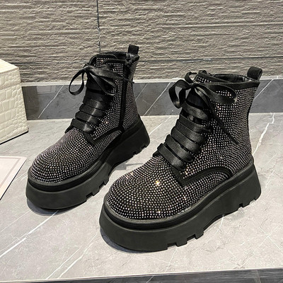 Modern csizma öko velúrból, díszkövekkel