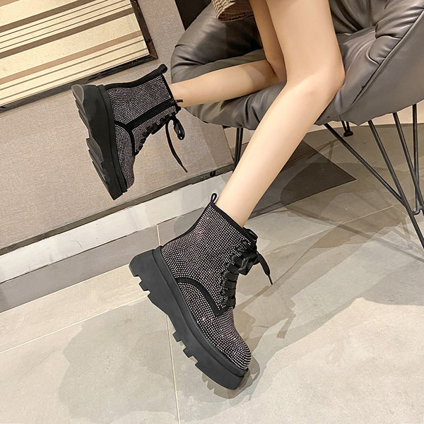 Modern csizma öko velúrból, díszkövekkel