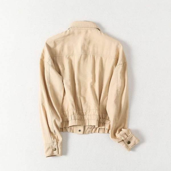 Lühike kevad-sügisjope vöökohal sidemetega