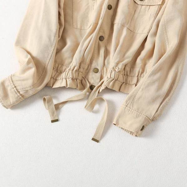 Lühike kevad-sügisjope vöökohal sidemetega