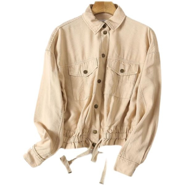 Lühike kevad-sügisjope vöökohal sidemetega