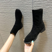 Naiste saapad ökoseemisnahast - musta värvi