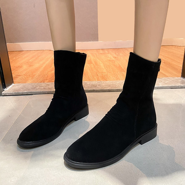 Naiste saapad ökoseemisnahast - musta värvi