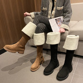 Női csizma öko velúrból, meleg talppal