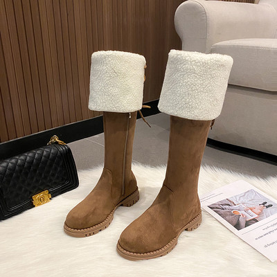 Női csizma öko velúrból, meleg talppal