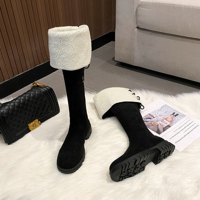 Női csizma öko velúrból, meleg talppal