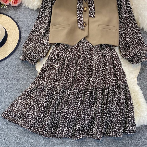 Naiste kleit paela ja pikkade varrukatega - kahte värvi