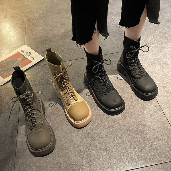 Novi model ženskih čizama na pertlu - tri boje