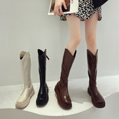 Cizme casual din imitatie de piele in trei culori pentru femei