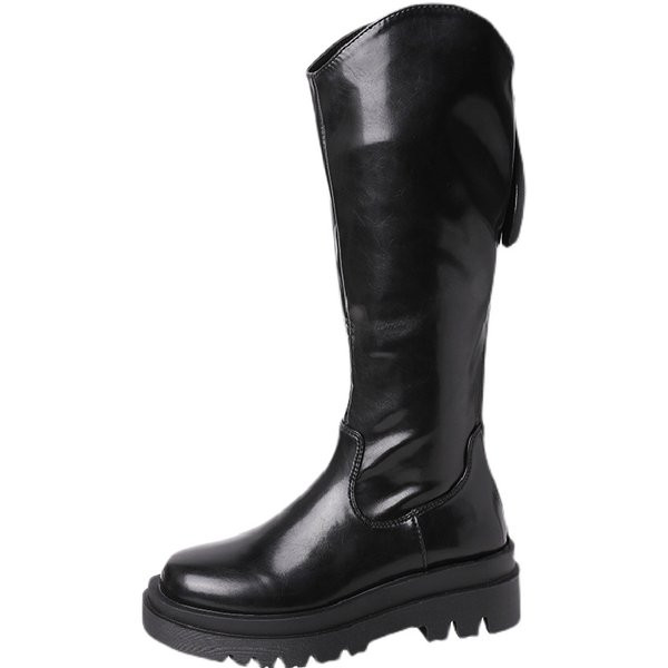 Cizme casual din imitatie de piele in trei culori pentru femei