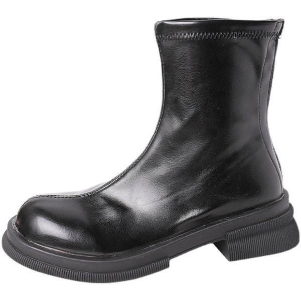 Alkalmi lekerekített műbőr csizma nőknek