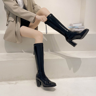 Kolmes värvitoonis kontsaga kunstnahast saapad