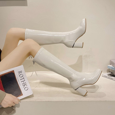 Kolmes värvitoonis kontsaga kunstnahast saapad