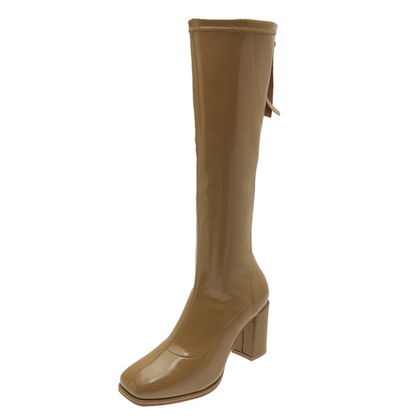 Kolmes värvitoonis kontsaga kunstnahast saapad