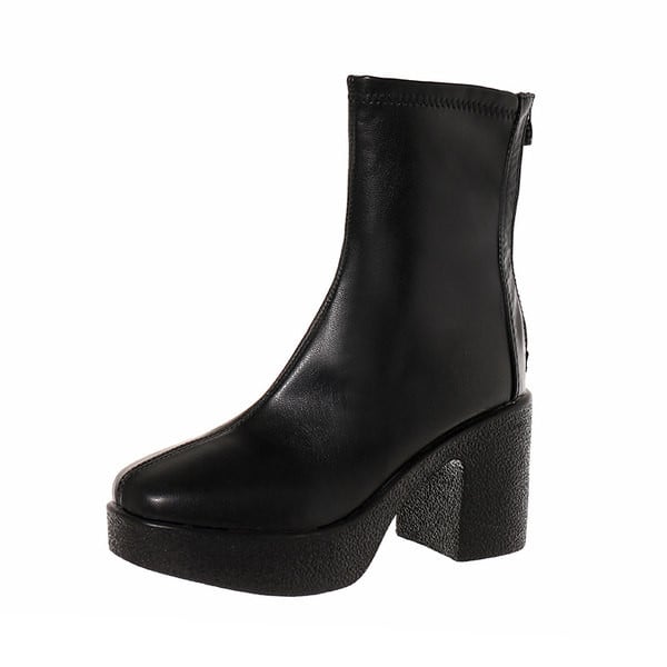 Moderne čizme od eko kože na petu 8 cm