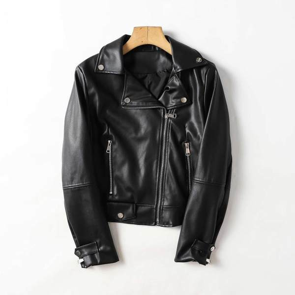 Moodne lukkude ja taskutega nahktagi