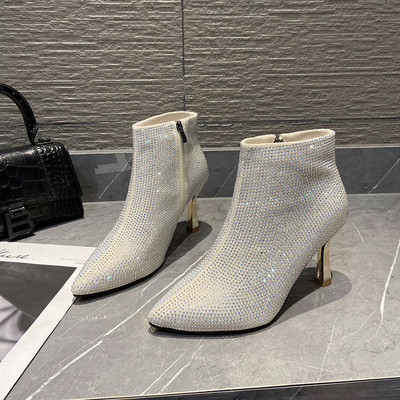 Öko-seemisnahast stiilsed õhukese kontsaga naiste saapad