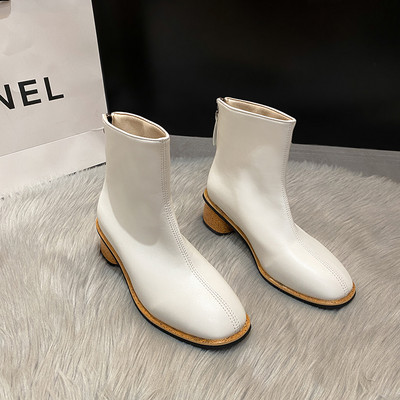 Ležerne čizme običan model s petom i patentnim zatvaračem