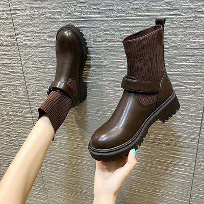 Casual ženske čizme s kopčom - tip čarape