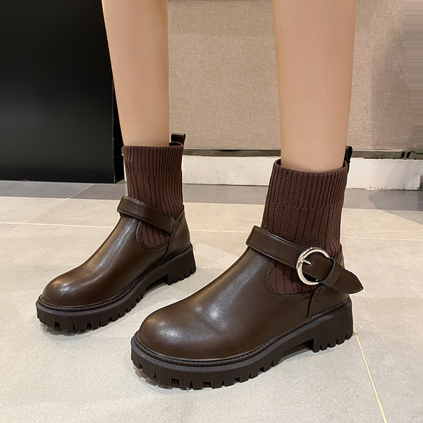 Casual ženske čizme s kopčom - tip čarape