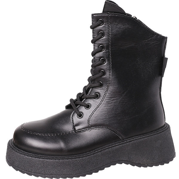 Női csizma új modellje műbőrből - fehér és fekete