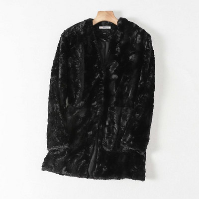 Pikk musta värvi sulemantel