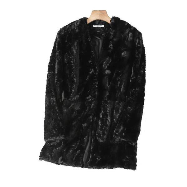 Pikk musta värvi sulemantel