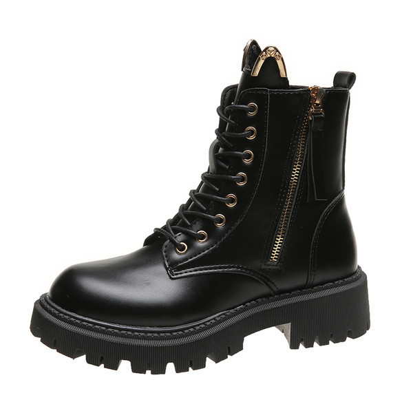 Naiste musta värvi paelte ja lukuga nahast saapad