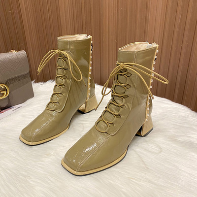 Praegused tõmblukuga paeltega ja 5 cm kontsaga naiste saapad