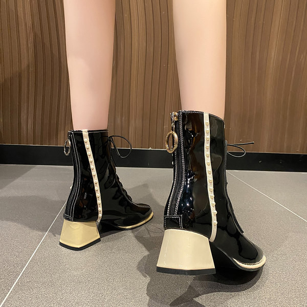 Praegused tõmblukuga paeltega ja 5 cm kontsaga naiste saapad