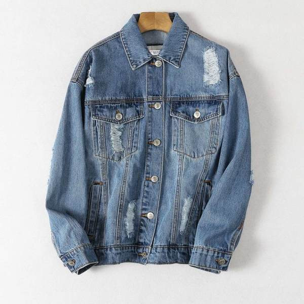 Moodne rebenenud motiividega teksajakk