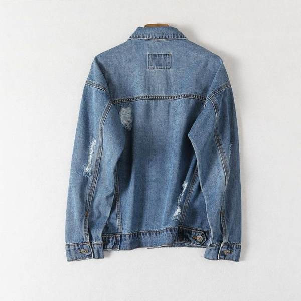 Moodne rebenenud motiividega teksajakk