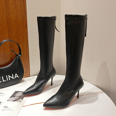 Moodne naiste saapad tavaline lukuga mudel