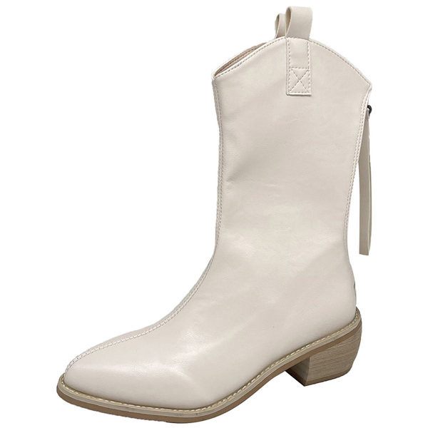 Ženske čizme od umjetne kože sa patentnim zatvaračem