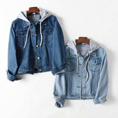 Vabaaja kapuutsiga teksajakk