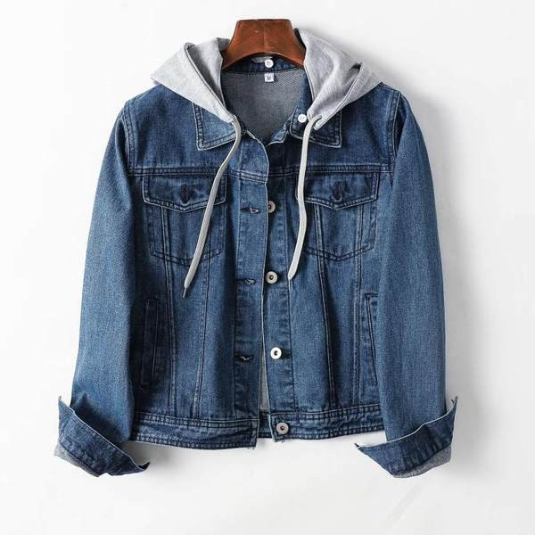 Vabaaja kapuutsiga teksajakk