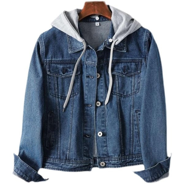 Vabaaja kapuutsiga teksajakk