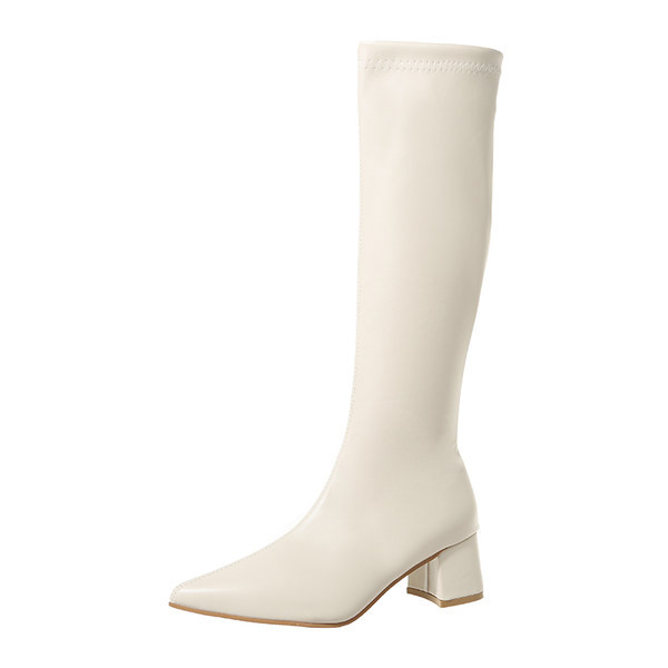 Elegantne ženske čizme na špic s petom od 5 cm