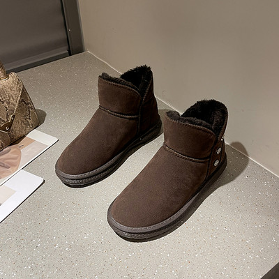 Ženske antilop čizme s toplom postavom u crnoj i smeđoj boji