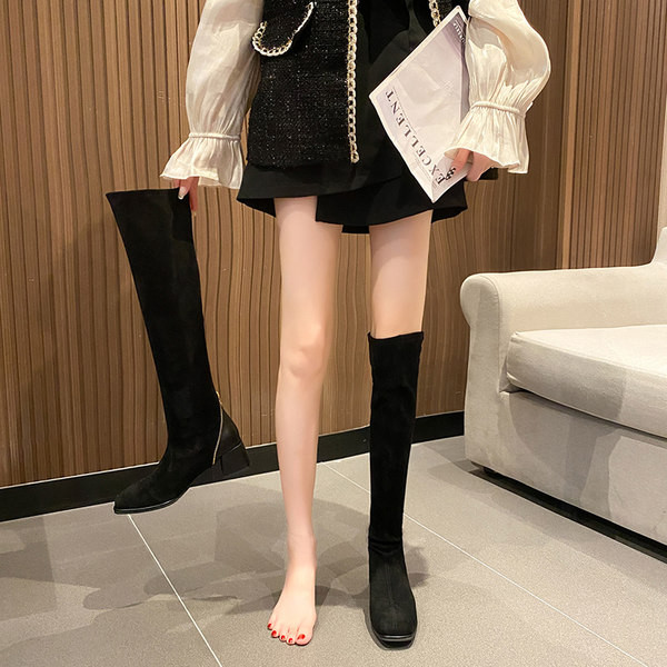 Elegantne ženske čizme na visoku petu od eko brušene kože